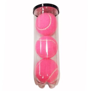 Brightly colored durable felt surface pink tennis balls 3 pack with jar for training tennis balls